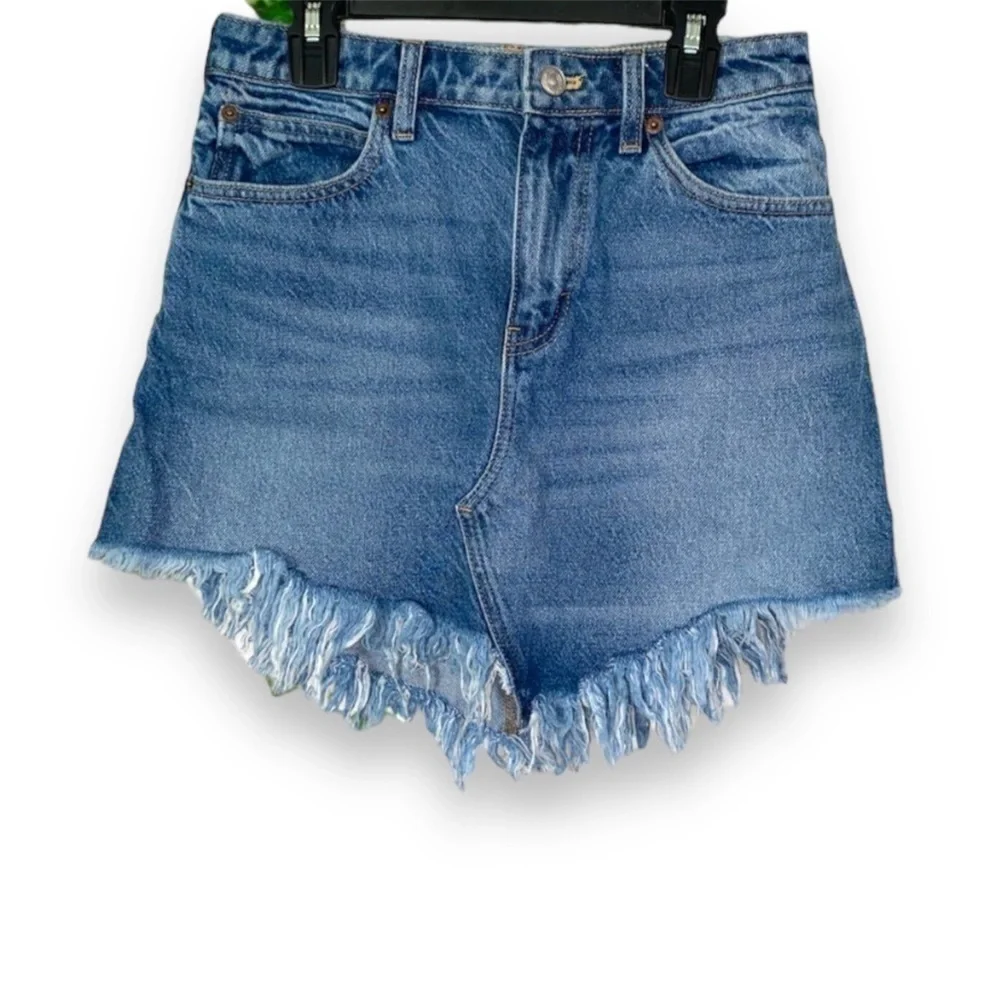 We the free | free people Bailey frayed mini denim skirt SIZE 25